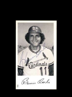 Bernie Carbo Signed 1970's Cardinals 3x5 Photograph St. Louis Autograph