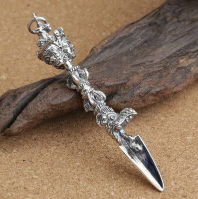 Collana Uomo In Acciaio Inox Con Ciondolo Amuleto Buddista Vajra – Lunga 25 Pollici