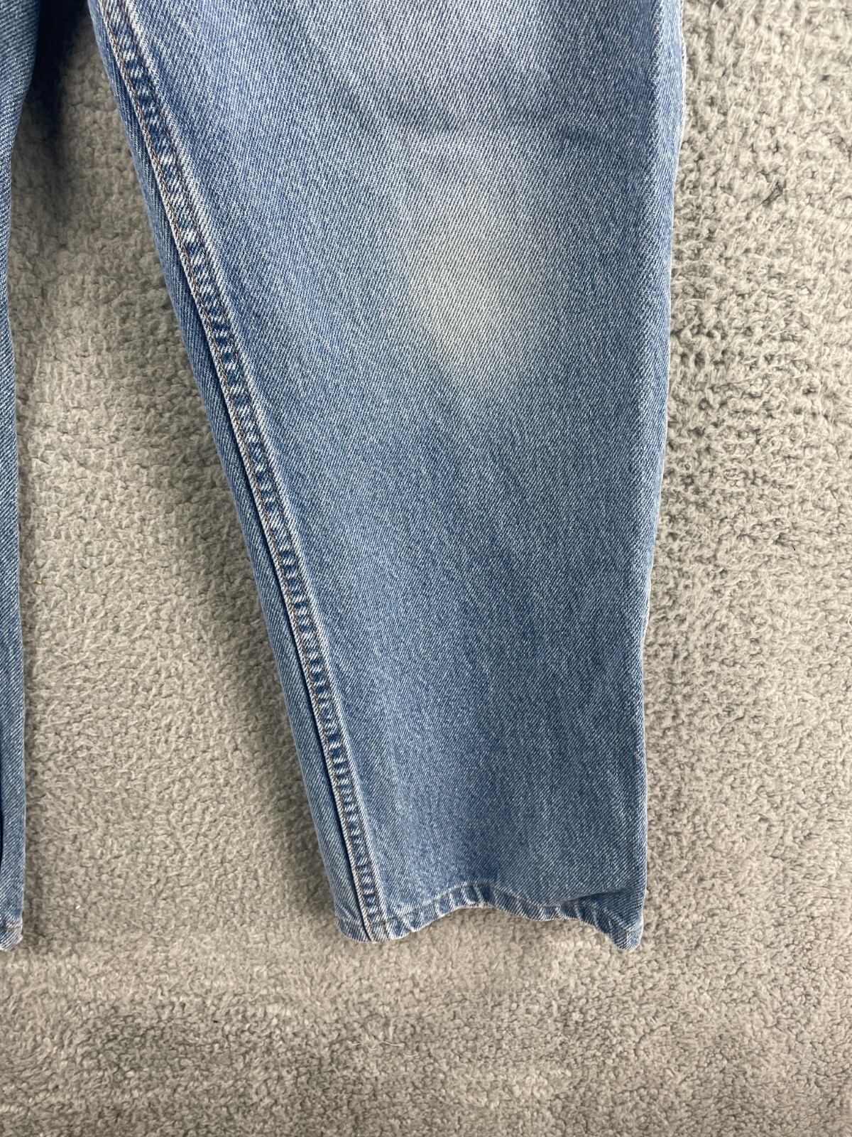 Mens LL Bean Blue 4 Pocket Jeans Logo Straight leg Zip Up Size 34 X 25 eBay