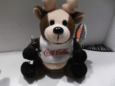 Coca Cola Bean Bag Plush Christmas Reindeer In A Sweater