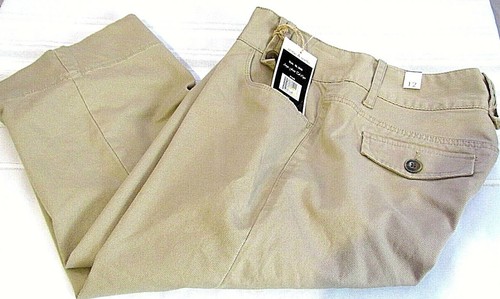 GEORGE & MARTHA MUJER CAQUI ANGIE LENGÜETA DELANTERA CAPRI PANTALÓN TALLA 12 NUEVO CON ETIQUETAS - Imagen 8 de 8
