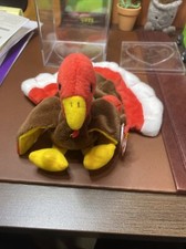 Retired- Rare TY beanie baby "Gobbles" the Turkey 1996  Mint . With Ty case
