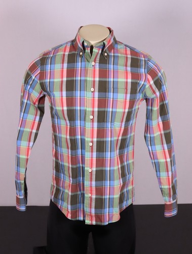 JACK SPADE Men’s Small Cotton Sport Shirt -Green Blue Red Multi Plaid - Picture 2 of 11