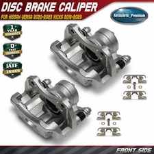 2Pcs Front Brake Caliper with Bracket for Nissan Versa 2020-2023 Kicks 2018-2023