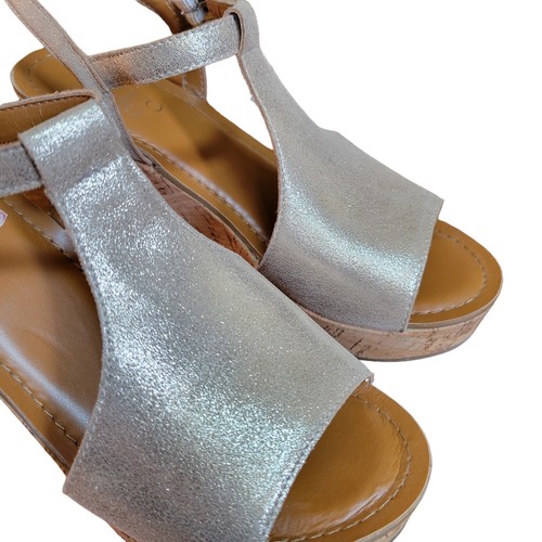 Franco Sarto Clinton Women's 7.5 M Leather Wedge Heel Ankle Strap Sandals Shoes. - Picture 14 of 24