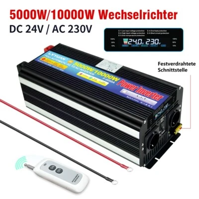LVYUAN 5000W 10000W 24V auf 230V Spannungswandler Wechselrichter Mit Fernbedienung USB
