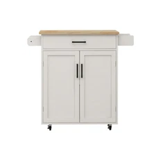 Kitchen Island Trolley Cart with Adjustable Shelves & Towel Rack,Dining Room
