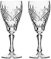 Neman TM6997 (2PCS) Set of 2 Crystal Classic Wine Goblets on a Stem 7.75"H