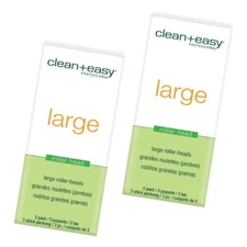 Clean + Easy Large Roller Heads for Roll-On Wax Refill 3 Roller Heads (2 Pack)
