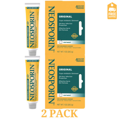 Neosporin Original First Aid Antibiotic Ointment with Bacitracin, 1 Oz (2 Pack)