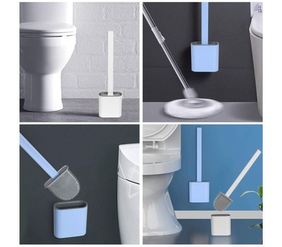 Spazzola Wc Porta Scopino Wc Moderno In Plastica Tortora Con Scopino Ergonomico Spazzolino Wc - 5