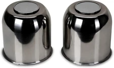 LIBRA Trailer Wheel Center Caps 3.19" Stainless Steel ,Set 2-27078