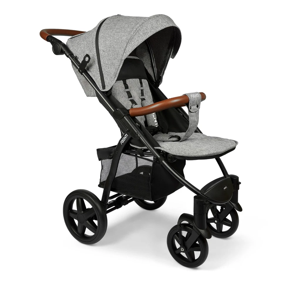 Pushchair Abenti Arezzo Pram Stroller Buggy Footmuff Rain Cover Baby Grey - Image 2 of 4