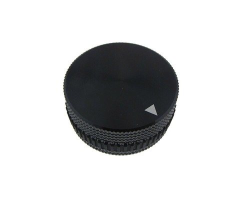 HQ 6mm Hole Dia Aluminum Solid Knob Cap for Flatted Rotary Potentiomete - Black - 第 1/1 張圖片