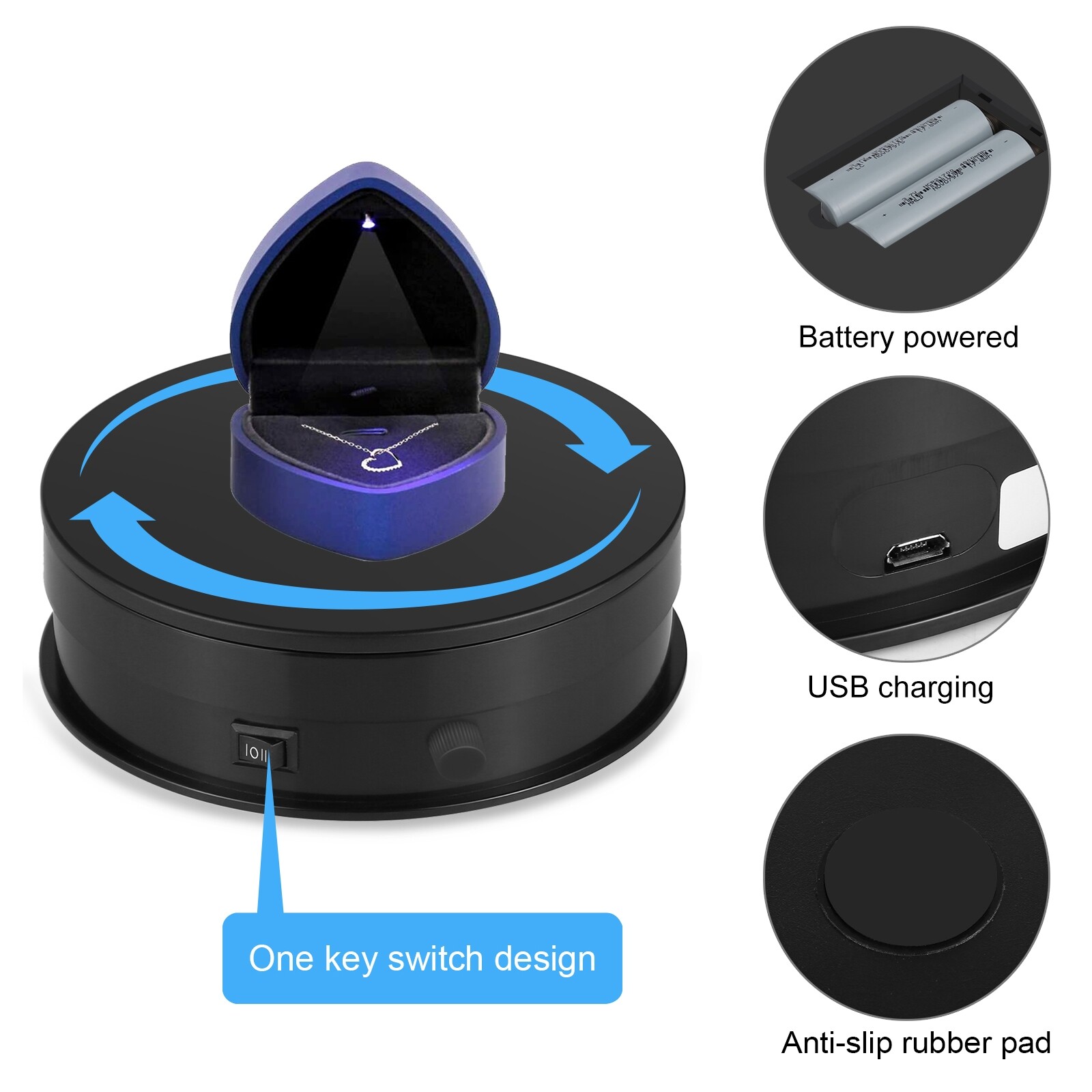 Piattaforma Girevole Motorizzata Zalati - Espositore Rotante A 360° Con Base A Specchio - Foto 13