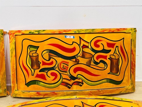 Vintage Wooden Circus Amusement Park Ride Panels 28" x  55" - Picture 2 of 9