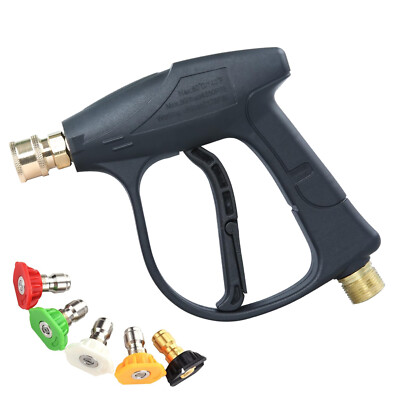 #ad 1 4quot; High Pressure Washer Gun 4000 PSICar Wash Foam Spray Short Wand 5Nozzle $20.99