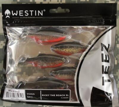 SIX 5-Packs (30) Westin Teez 2.75'' Ricky Roach SL Soft Paddle-Tail Swim Baits