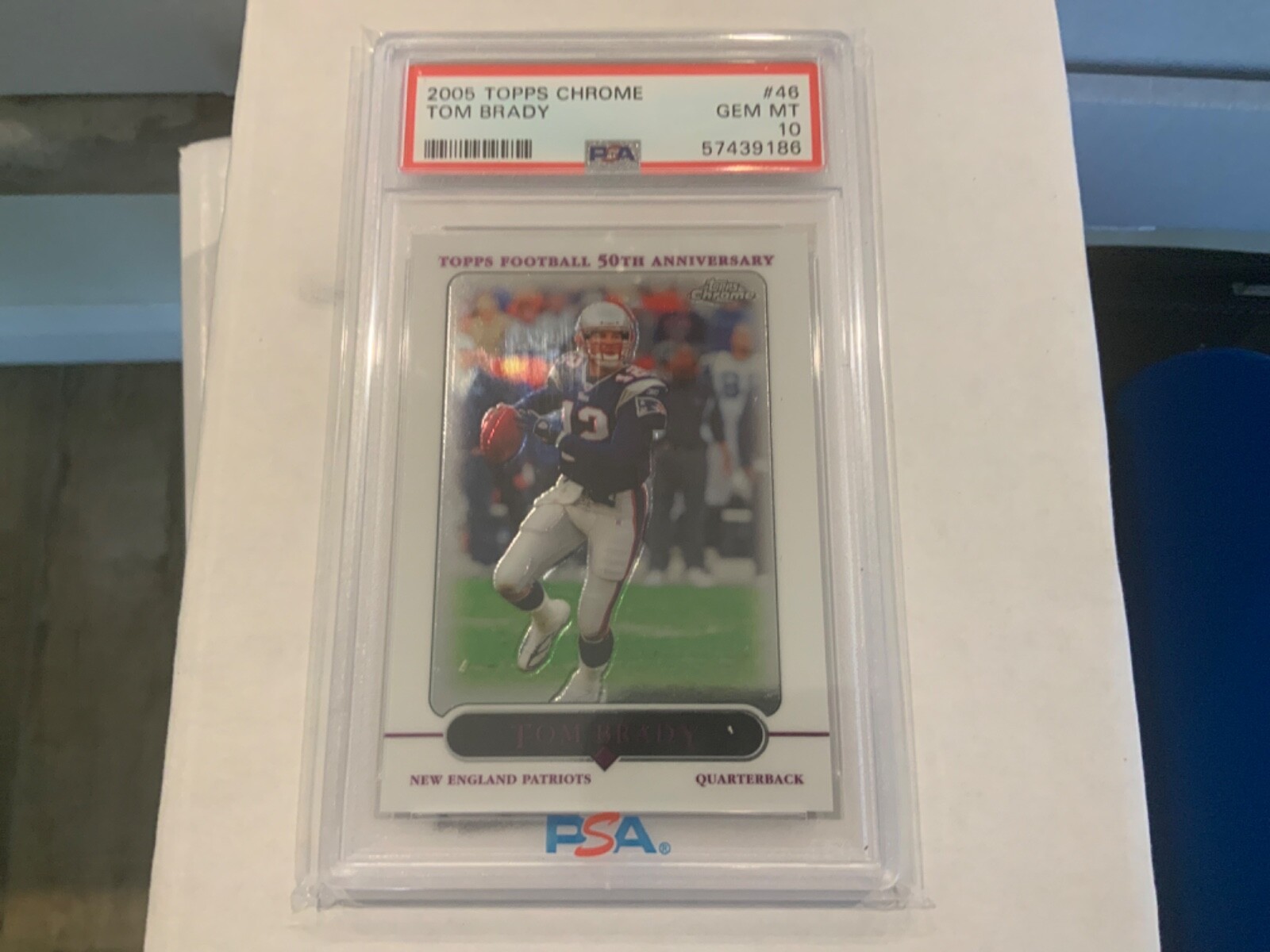 TOM BRADY PSA 10 GEM MINT PATRIOTS HOF QB #46  SP 2005 TOPPS CHROME