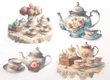 3D UPick Vintage  Victorian Tea Party Teacup Teapot Embellishment 4080