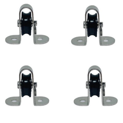#ad #ad 4 Pc Marine Stainless Steel T304 1 4quot; Surface Mount Pulley Block Nylon Sheave $29.99