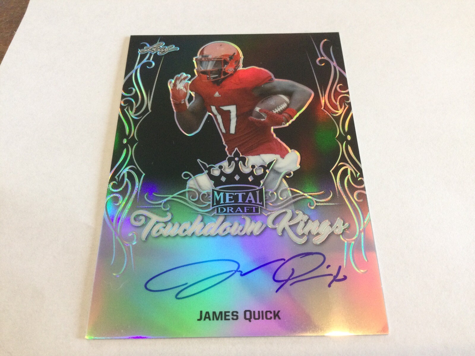 2017 LEAF METAL DRAFT TOUCHDOWN KINGS #TKJQ1 JAMES QUICK #/10 LOUISVILLE
