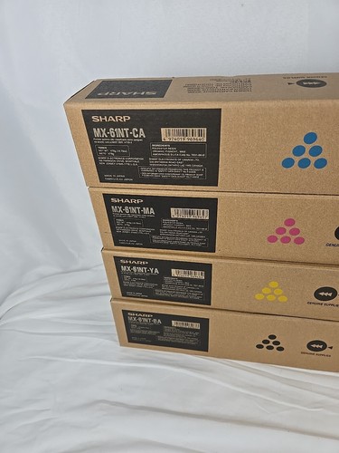 Genuine Sharp MX-61NT-BA, MX-61NT-CA, MX-61NT-MA, MX-61NT-YA Full CMYK Toner Set - Afbeelding 2 van 10