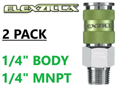 2 LEGACY FLEXZILLA PRO HIGH FLOW AIR HOSE QUICK COUPLER'S 1/4'' MNPT A53426FZ