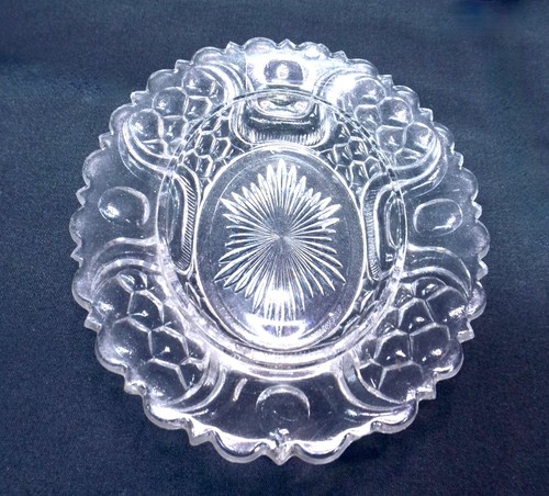 EAPG - Fondo de mantequilla para niños Federal Glass Co."Wabash/Tulipán y panal" - Imagen 3 de 4
