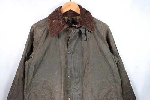 Abrigo de campo encerado largo completo marrón oliva medio Barbour Burghley C38 vintage años 80 - Imagen 2 de 20