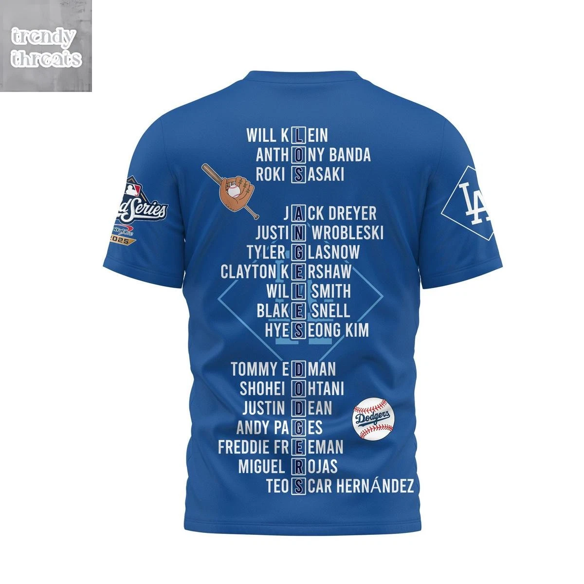 LA Dodgers 2025 World Series Champions 3D Shirt