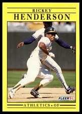 Rickey Henderson 1991 Fleer #10 Oakland Athletics FREE SHIPPING AutographDen