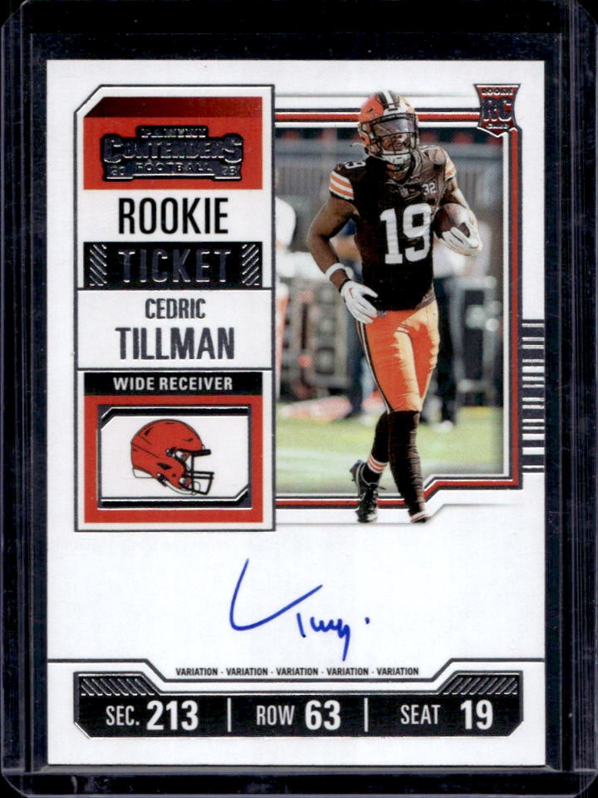 Cedric Tillman Panini Contenders Optic #104 Autograph