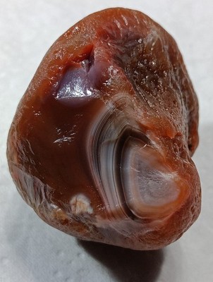 Lake Superior Agate, Whole Nodge With Open End Parallax Banding 2.6oz