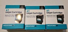 NIP Wexford 61 Black Inkjet Ink Cartridge CH561WN Replaces HP 61 Lot Of 3