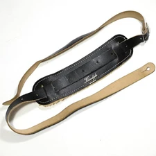 KLONDYKE "Saddle" Style Sheepskin Padded Leather Guitar Strap, Made in England