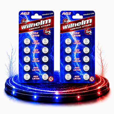 20 x Nemt-Cell AG2 Knopfzellen Knopfbatterien Uhrenbatterien Blisterpack