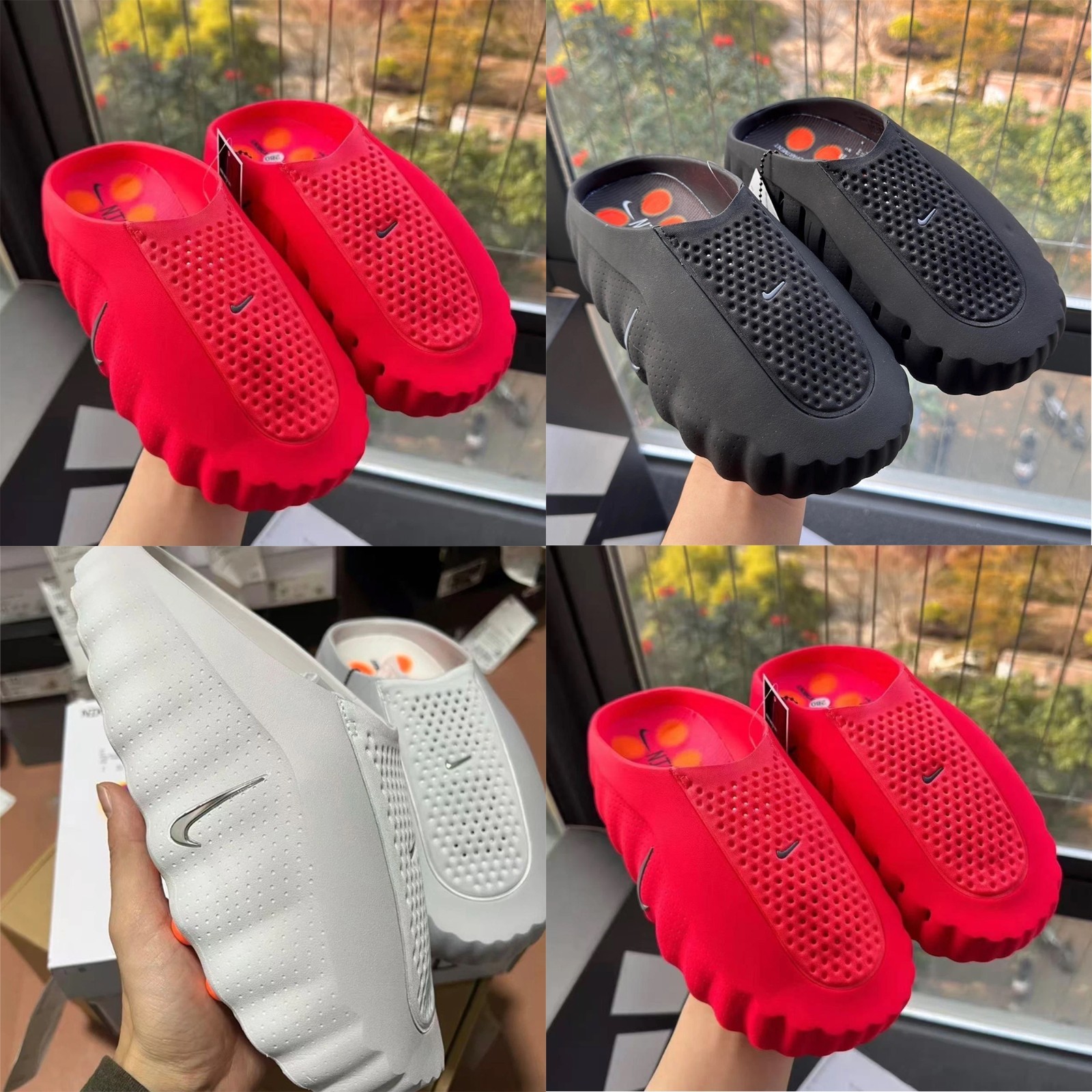 Nike Mind 001 Slides Black/White/Red - Pre-Owned Excellent Condition
