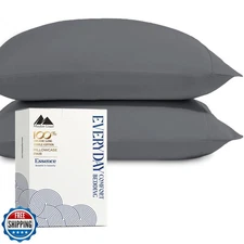 Mayfair Linen 100% Organic Cotton Percale Pillow Cases Standard/Queen Size Se