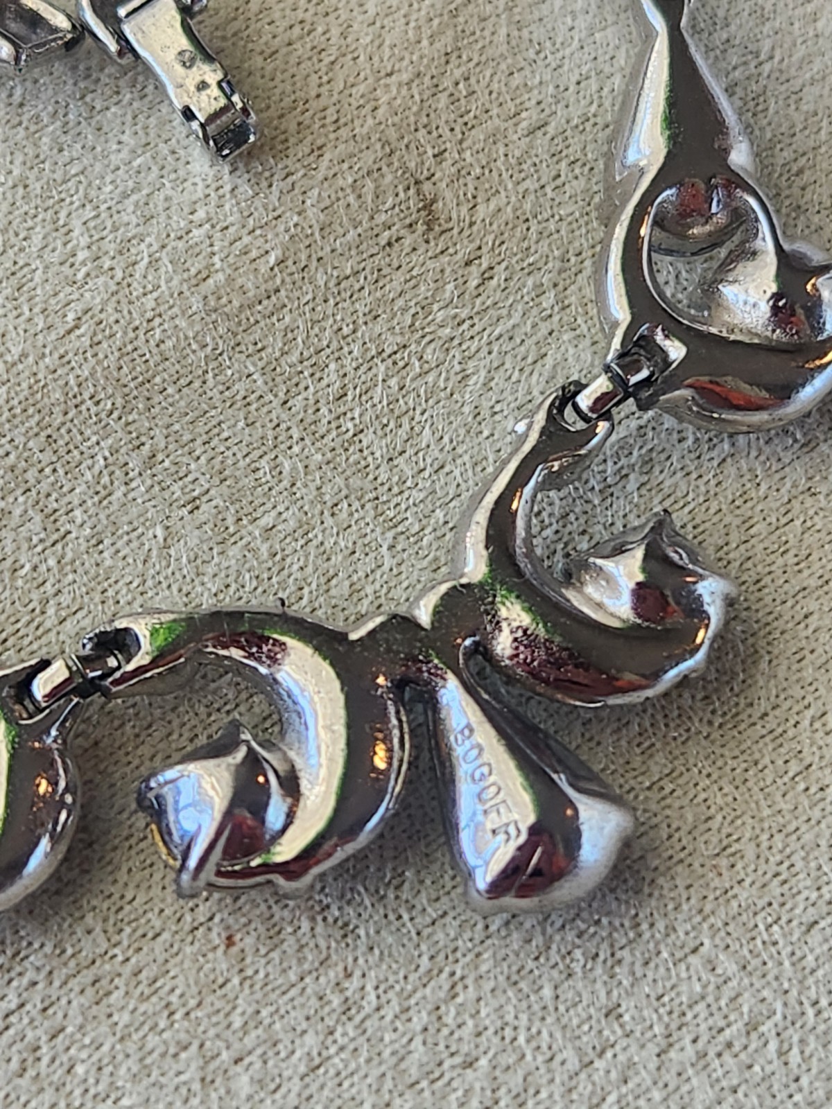 Vintage Signed Bogoff Clear Rhinestone Necklace S… - image 16