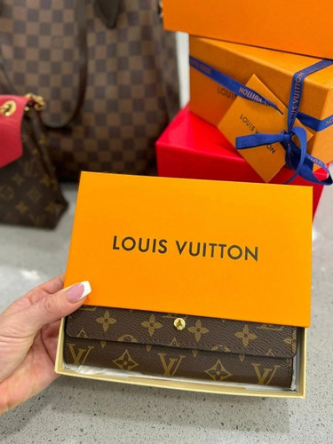 Authentic Louis Vuitton Portefeuille Sarah Monogram Long Wallet – Brown usa