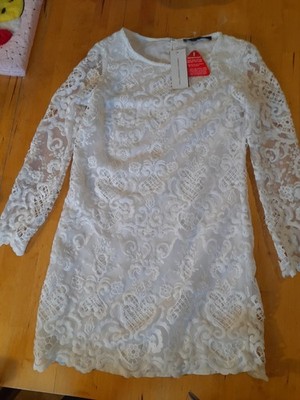 French Connection summer white lace shift dress size 8 BNWT