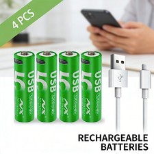 4 rechargeable AA batteries, comes with a USB charging cable, 3000 charge cycles 3.45 per gallon
