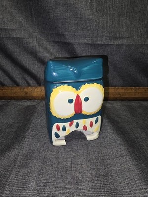 Ceramic Owl Tea Bag Holder Teal/Turquoise MSRF Design Studios CUTE!!