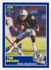 1989 Score Football Tim Brown Rookie Card !! NM-MT or Better!!