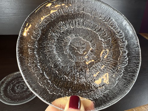 8 Iittala Finland Solaris Textured Swirl Glass Bread & Butter Plates 6 1/4” - Picture 9 of 19