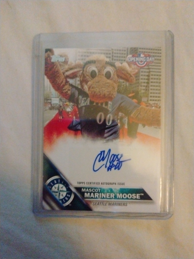 2016 Topps CERTIFIED Autograph Issue Opening Day Mariner Moose Mascot Auto SSP
