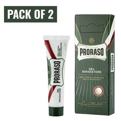 PRORASO Shave Cut Healing Repair Gel 10ml Stems Bleeding From Razor Nicks X2