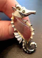 *RARE* VINTAGE ESTATE SIGNED CORO JELLY BELLY SEAHORSE 1 7/8