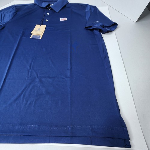 Chubbies Polo Shirt Mens XL Navy Blue USA Flag Out Of The Blue Stretch NWT - Picture 7 of 15